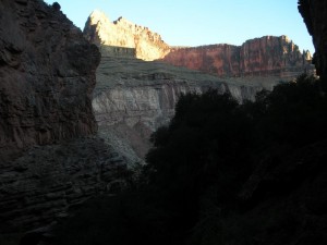 As night begins to descend in the canyon As night begins to descend in the canyon