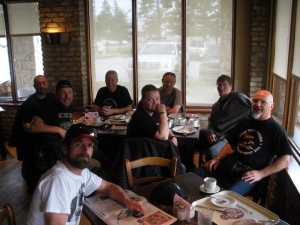 Enjoying breakfast at La Madeleine