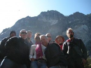 Just below our colossuus with our newest addiition Wayne (far right) Just below our colossus with the newest addition to our group (Wayne, far right)