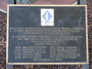 Memorial at Camp Pendelton II The Plaque