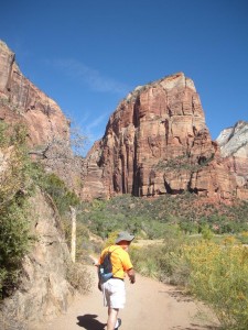 On the approach to Angel's Landing in Zion National Park On the approach to Angels Landing