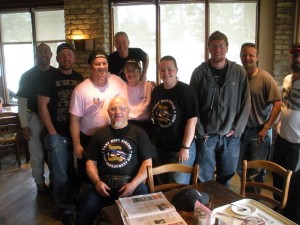 With some of the La Madeleine staff.